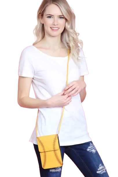 Softball Cellphone Transparent Crossbody Bag - Pack of 6