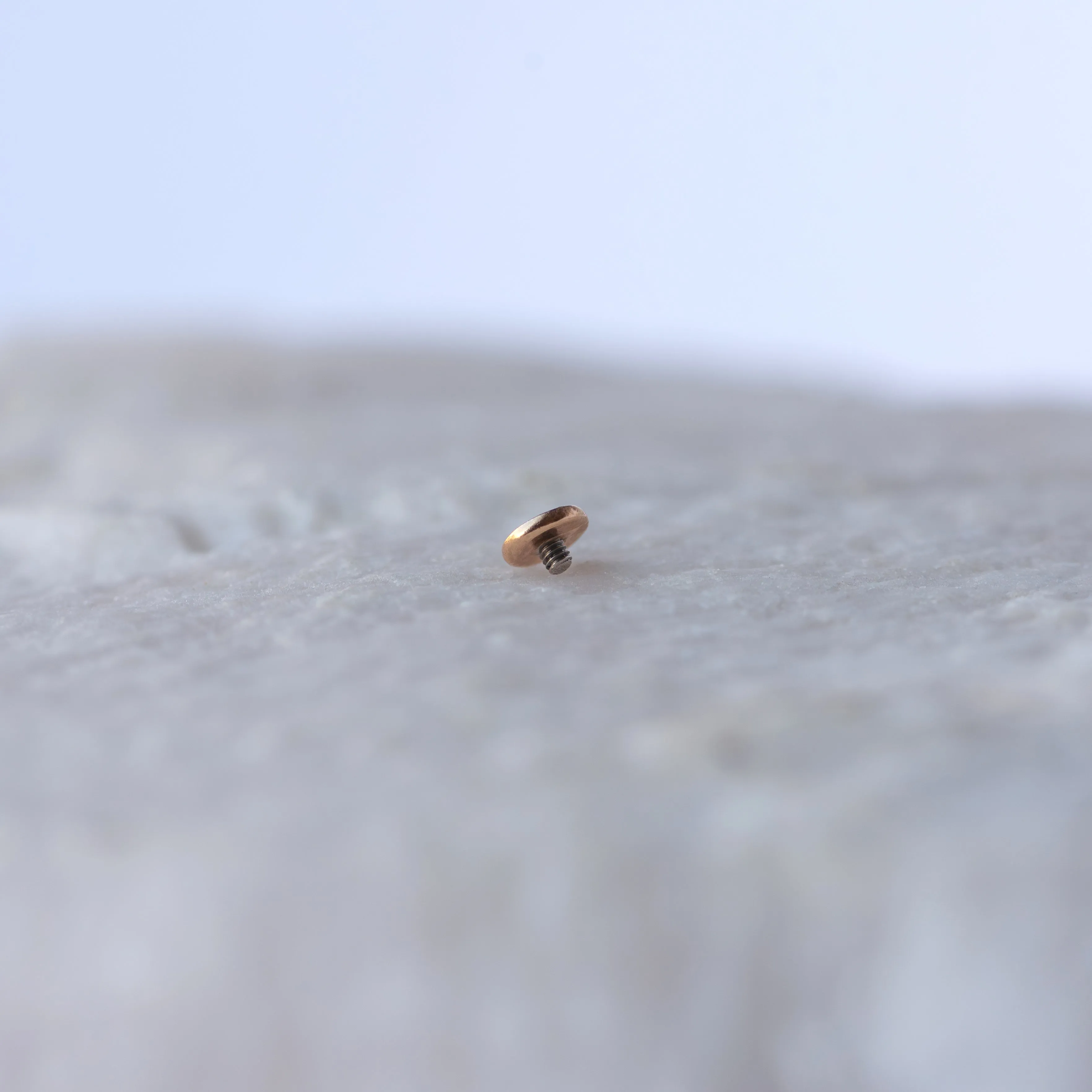 Solid 14k Gold 14g/12g Threaded Disk