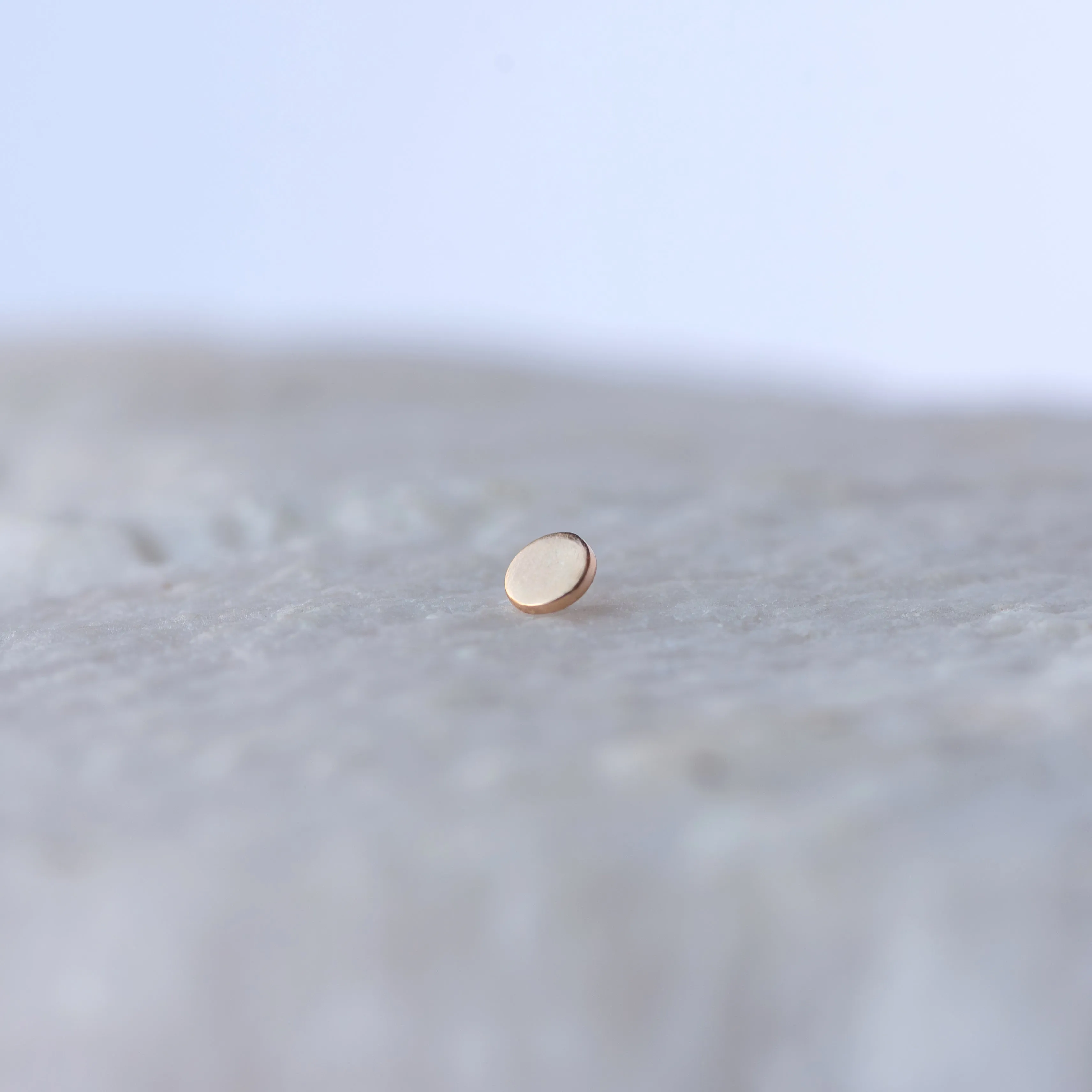 Solid 14k Gold 14g/12g Threaded Disk