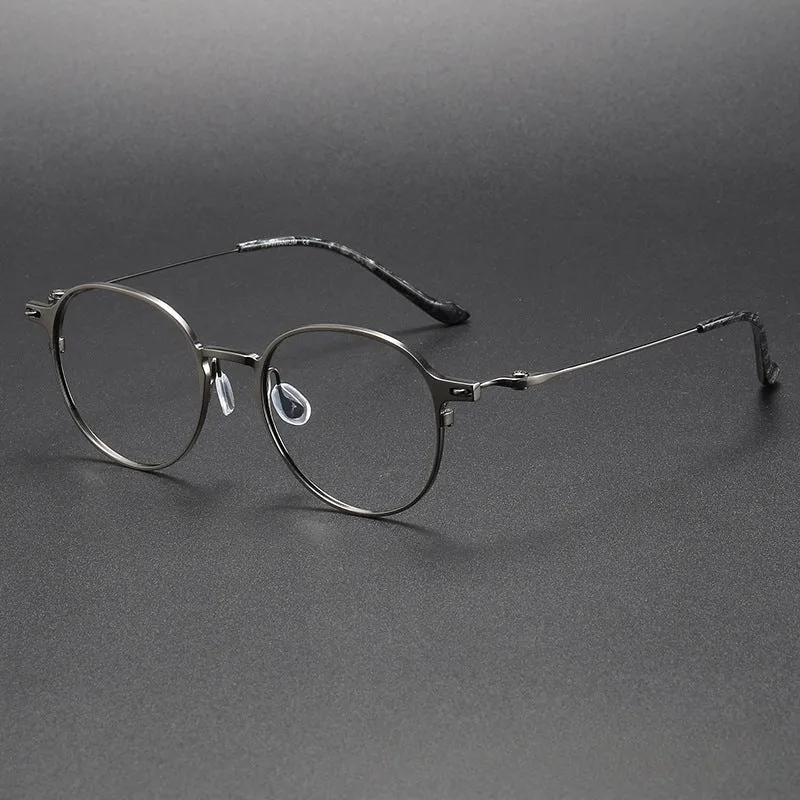 Solis Titanium Vintage Round Eyeglasses Frames