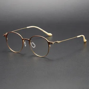 Solis Titanium Vintage Round Eyeglasses Frames