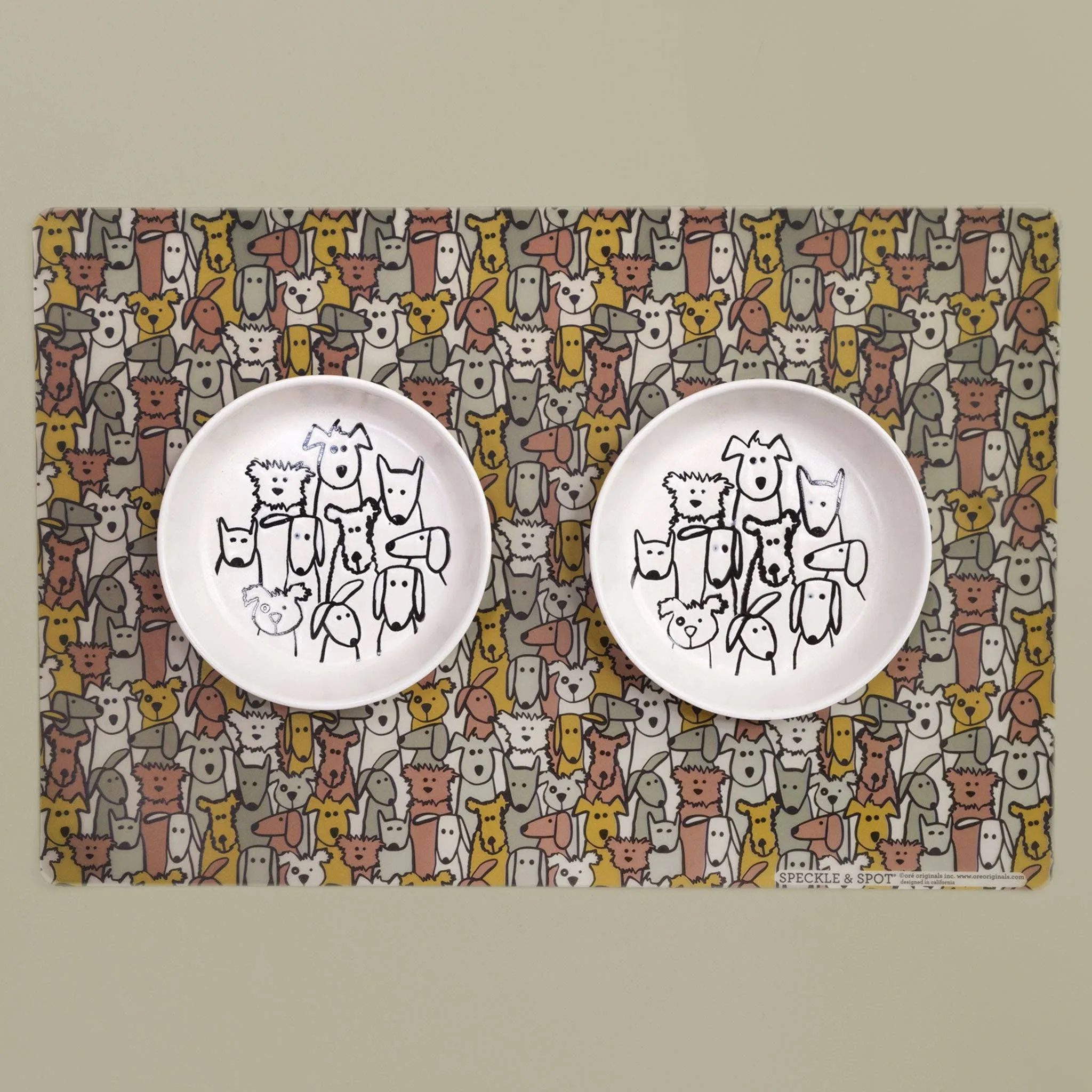 Speckle and Spot by Ore’ Originals - Pet Placemat | Frosted Random Dogs
