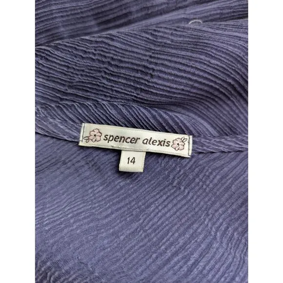 Spencer Alexis Vtge sz14 90's blueGray top   maxi skirt Bust to 44 skirt Len 40&quot;