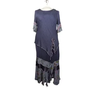 Spencer Alexis Vtge sz14 90's blueGray top   maxi skirt Bust to 44 skirt Len 40&quot;