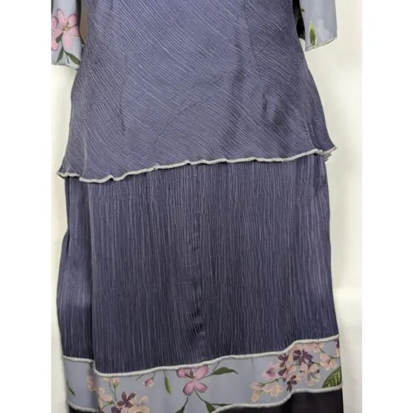 Spencer Alexis Vtge sz14 90's blueGray top   maxi skirt Bust to 44 skirt Len 40&quot;