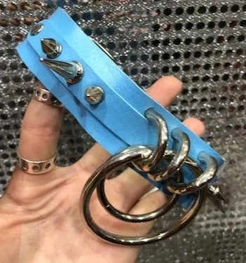 Spike & Double 'O' Ring Vegan Leather Choker