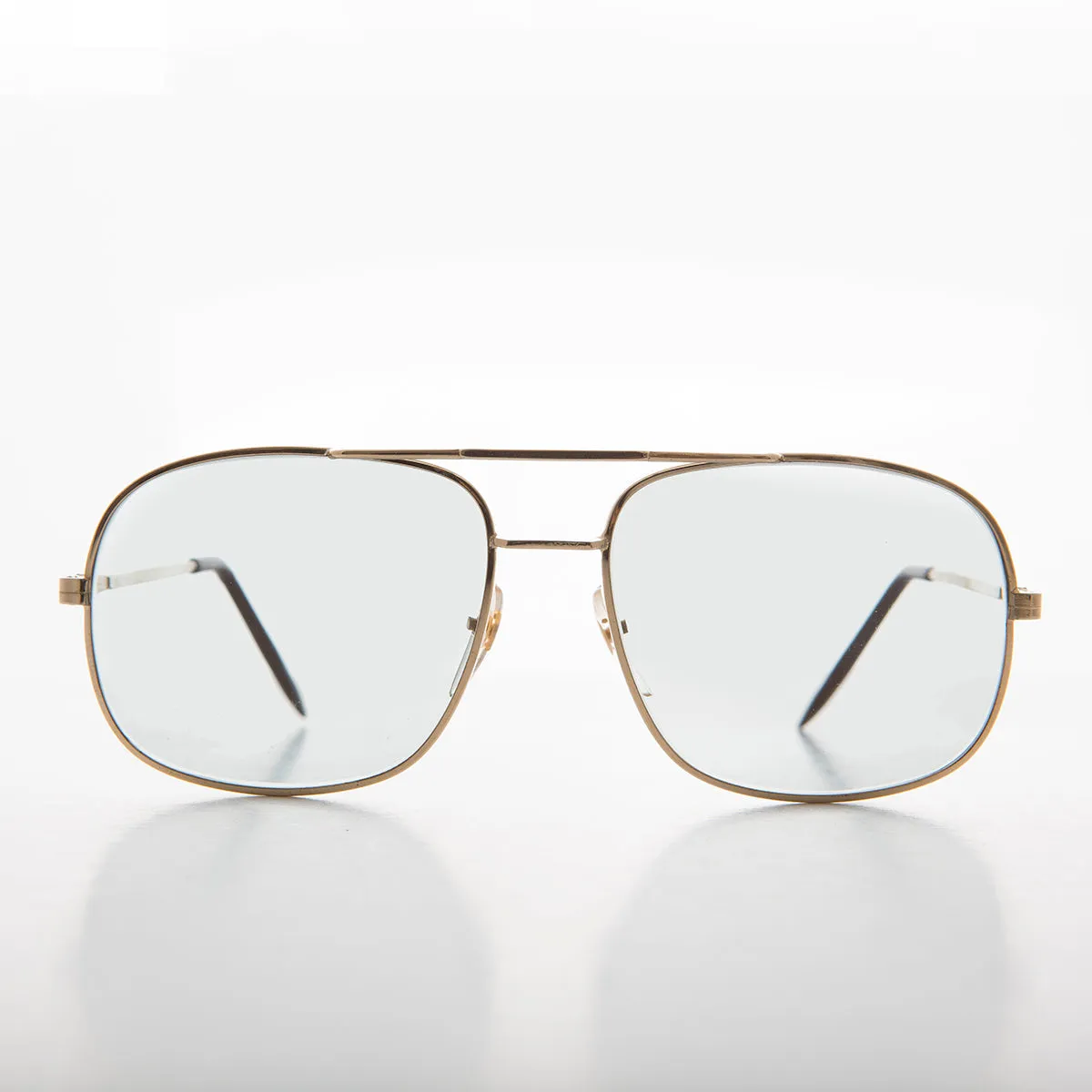 Square Metal Vintage Aviator Sunglass with Glass Transition Lenses - Bandit