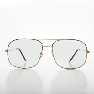 Square Metal Vintage Aviator Sunglass with Glass Transition Lenses - Bandit