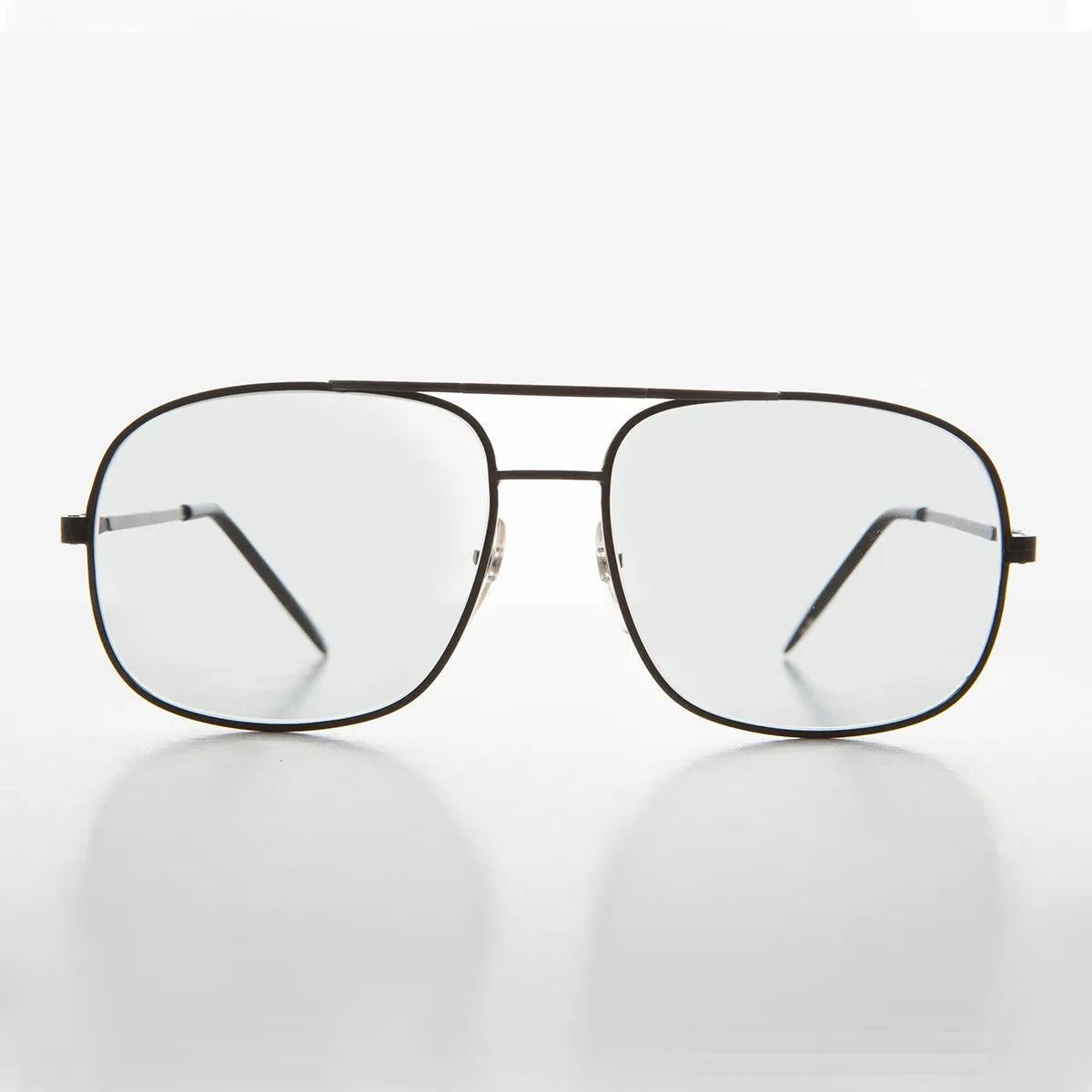 Square Metal Vintage Aviator Sunglass with Glass Transition Lenses - Bandit
