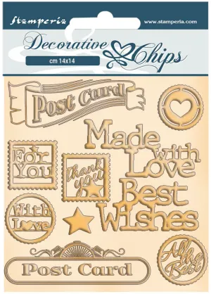 Stamperia - Decorative Chips - Romantic Christmas - Post Card