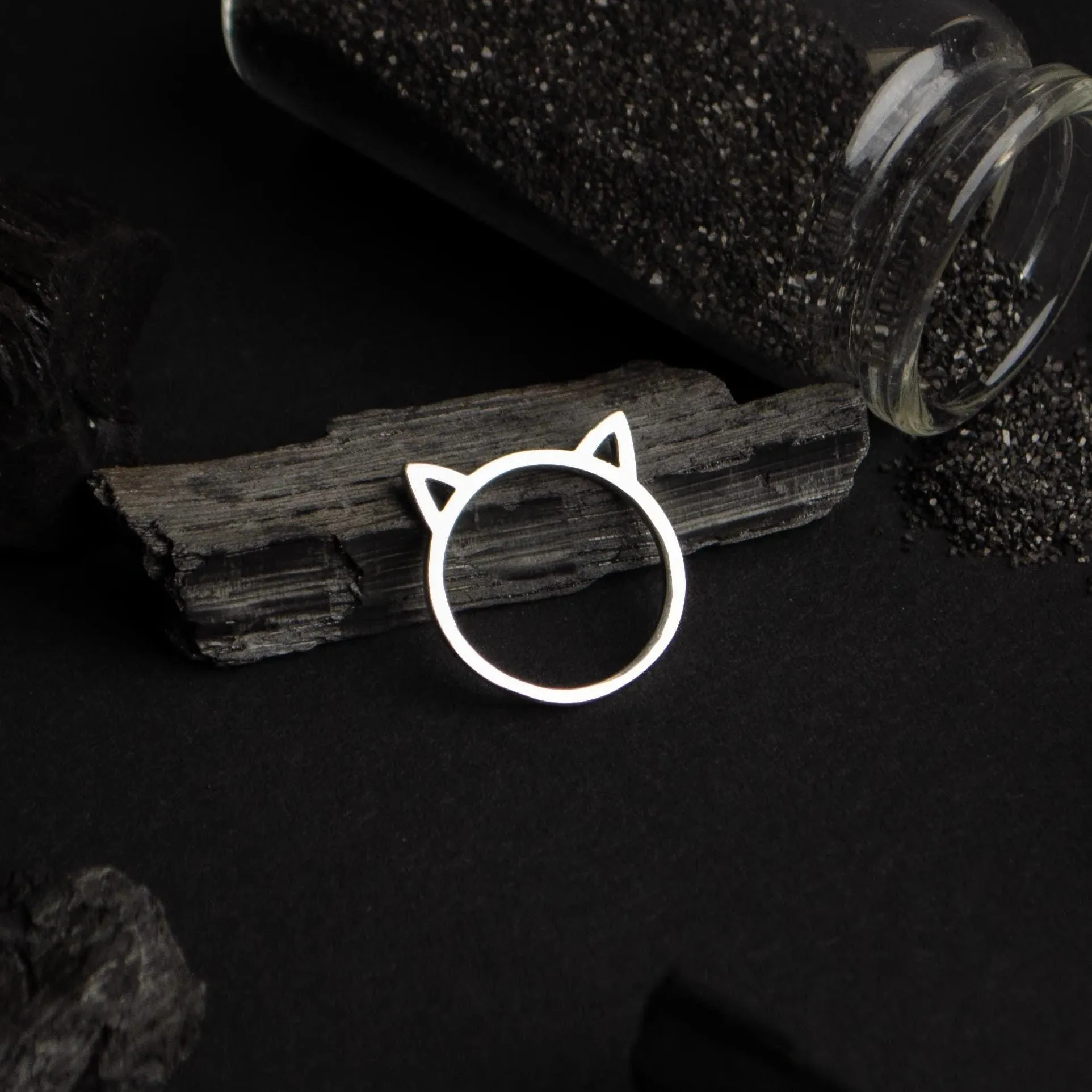 Sterling Silver Cat ears Minimalistic ring