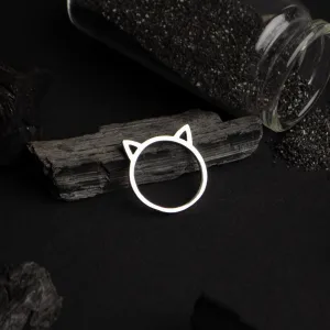 Sterling Silver Cat ears Minimalistic ring