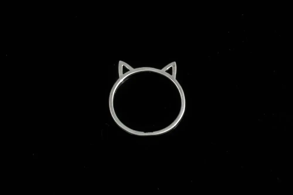 Sterling Silver Cat ears Minimalistic ring