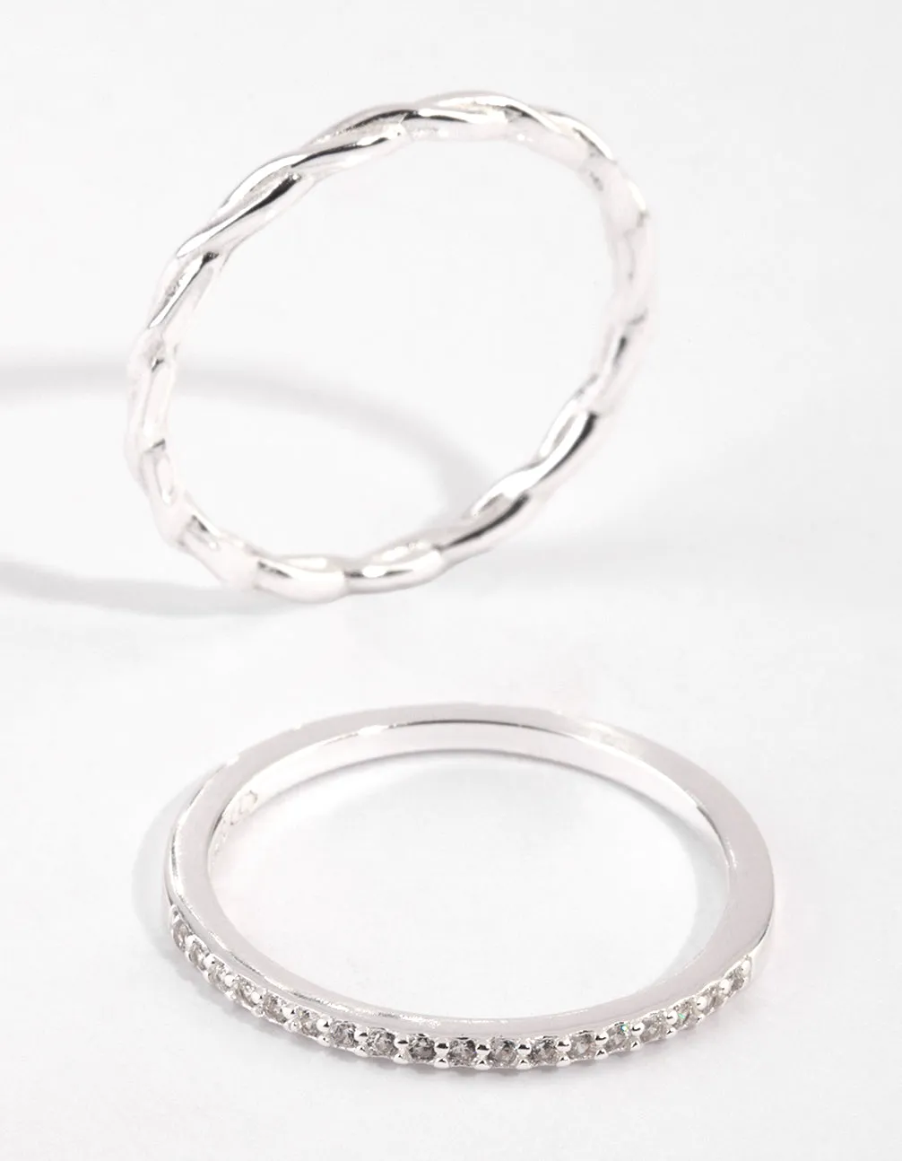 Sterling Silver Cubic Zirconia Ring Set