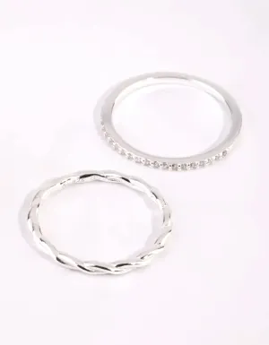 Sterling Silver Cubic Zirconia Ring Set