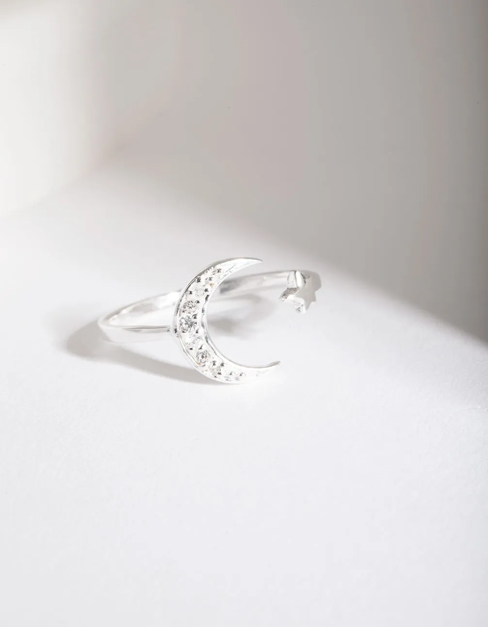 Sterling Silver Diamante Celestial Ring