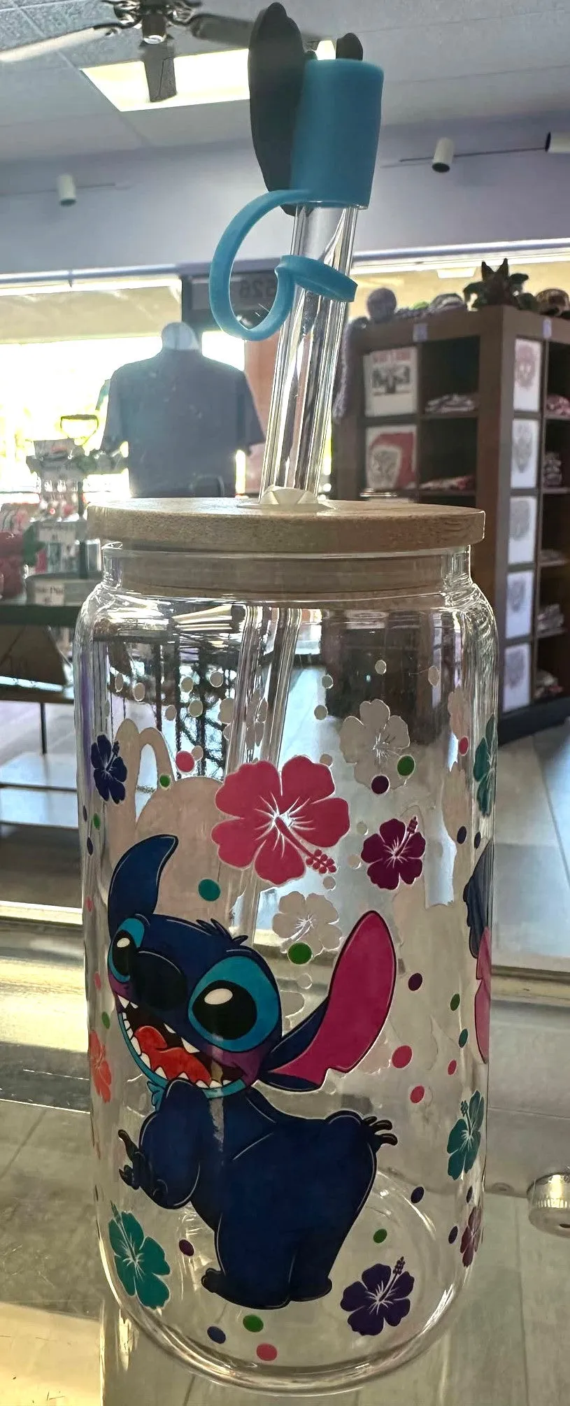 Stitch and Angel Glass Cup