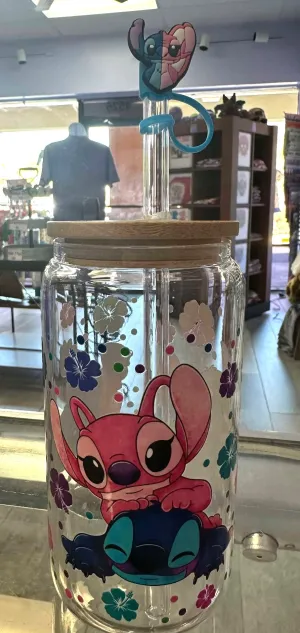Stitch and Angel Glass Cup