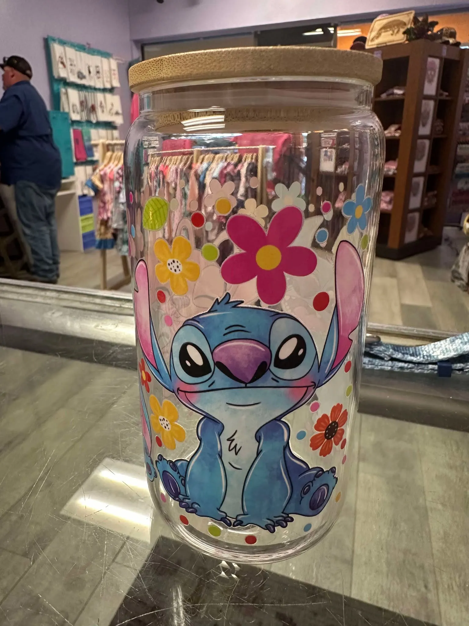 Stitch With Angel Glass Cup