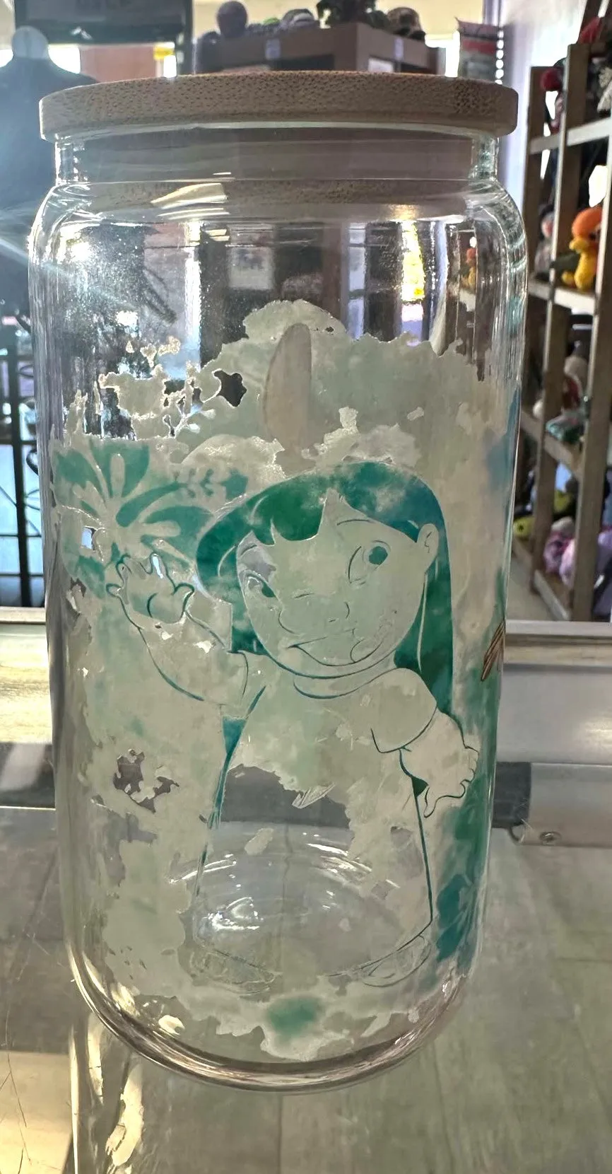 Stitch With Scrump Glass Cup