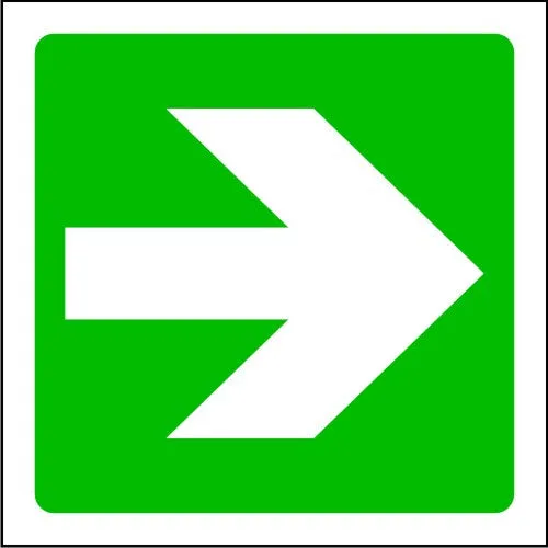 Straight Fire Exit Arrow Emergency Escape Sign