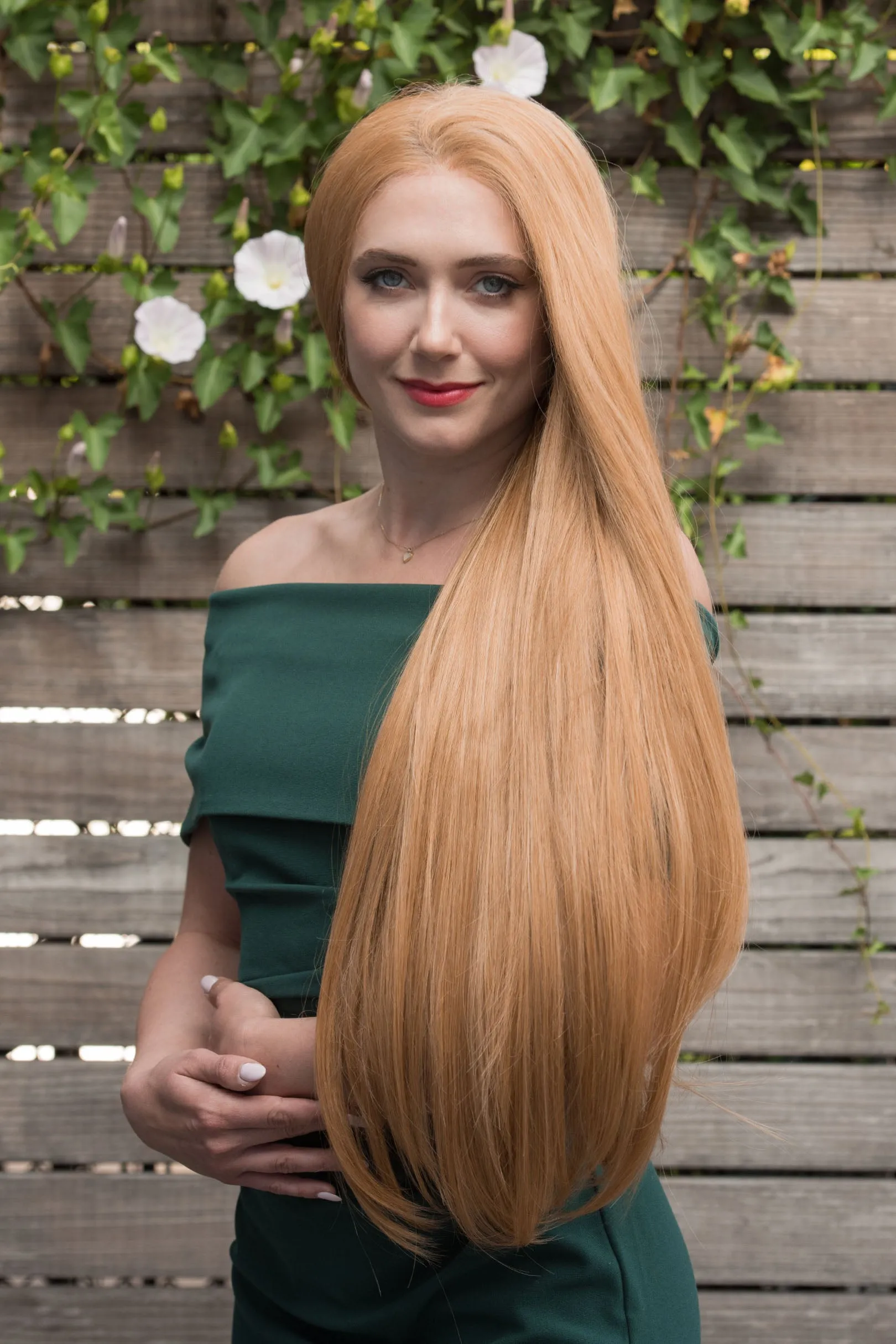 Strawberry Blonde Straight Lace Front Synthetic Wig Ivana