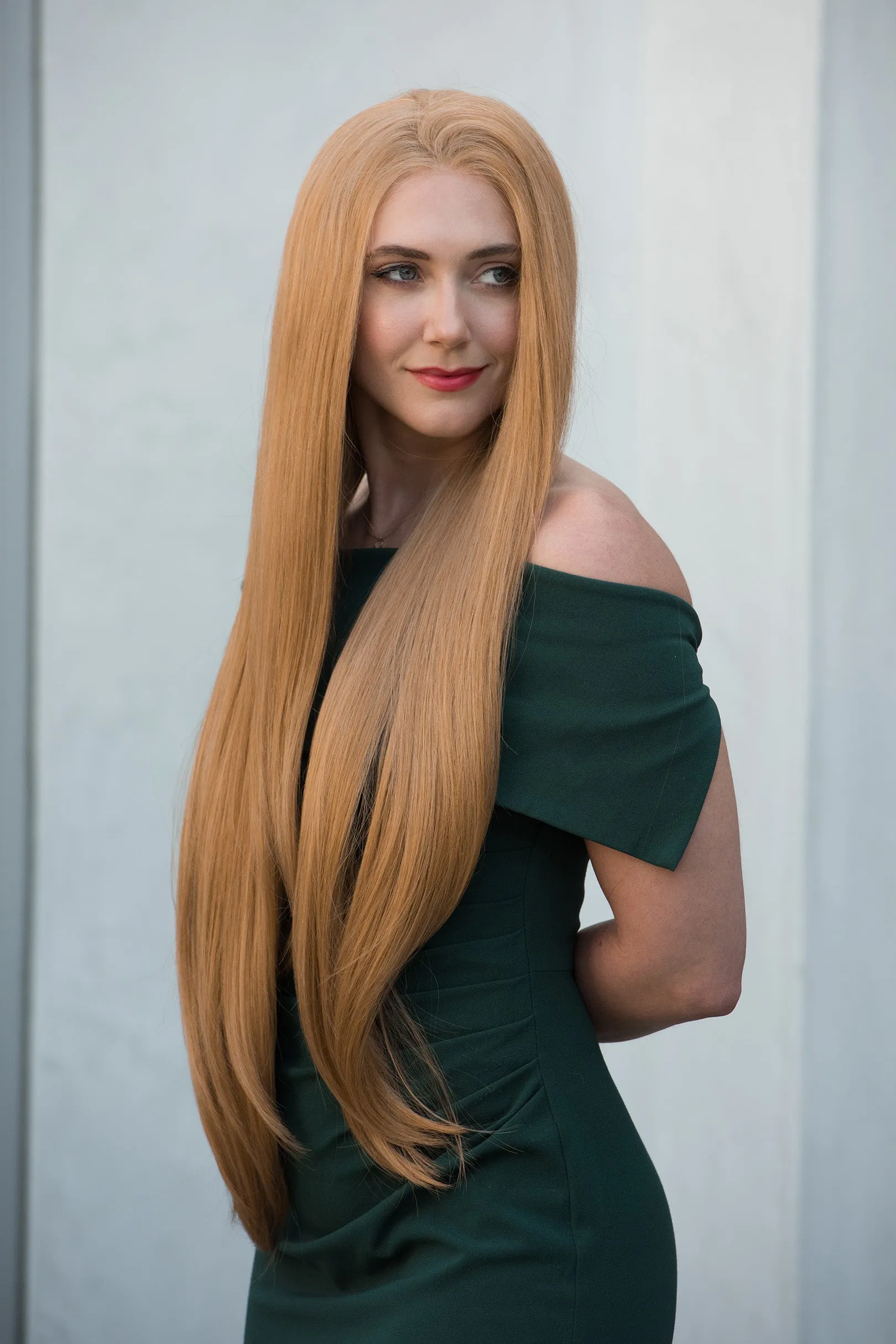 Strawberry Blonde Straight Lace Front Synthetic Wig Ivana
