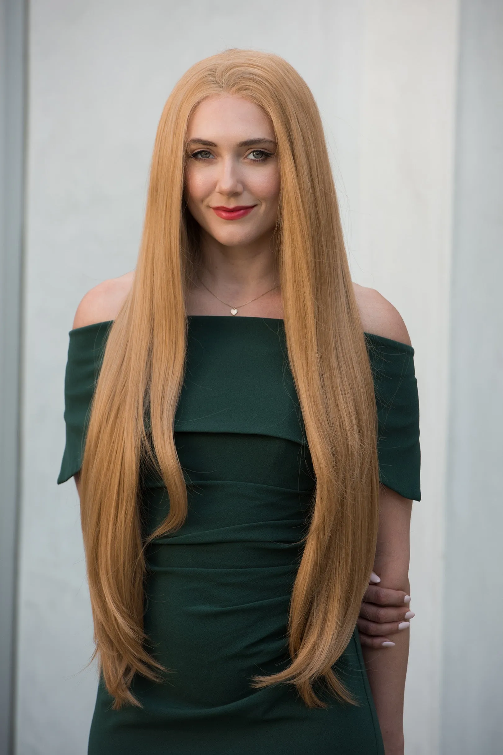 Strawberry Blonde Straight Lace Front Synthetic Wig Ivana