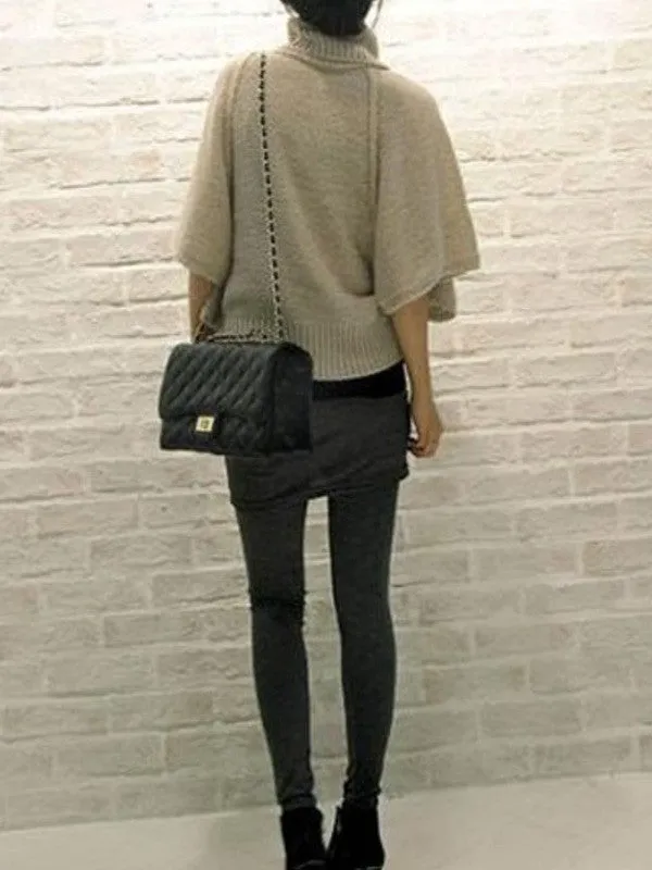 stretch cotton legging & mini skirt