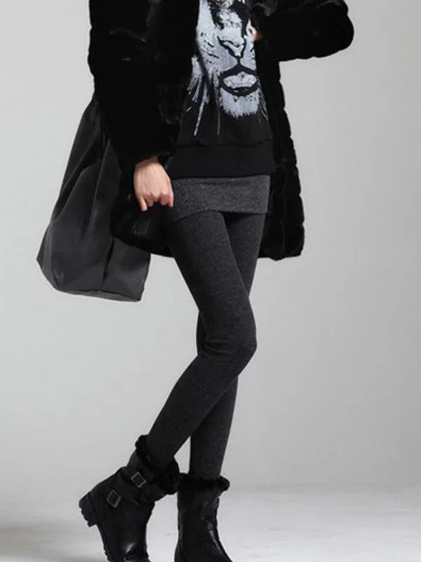 stretch cotton legging & mini skirt