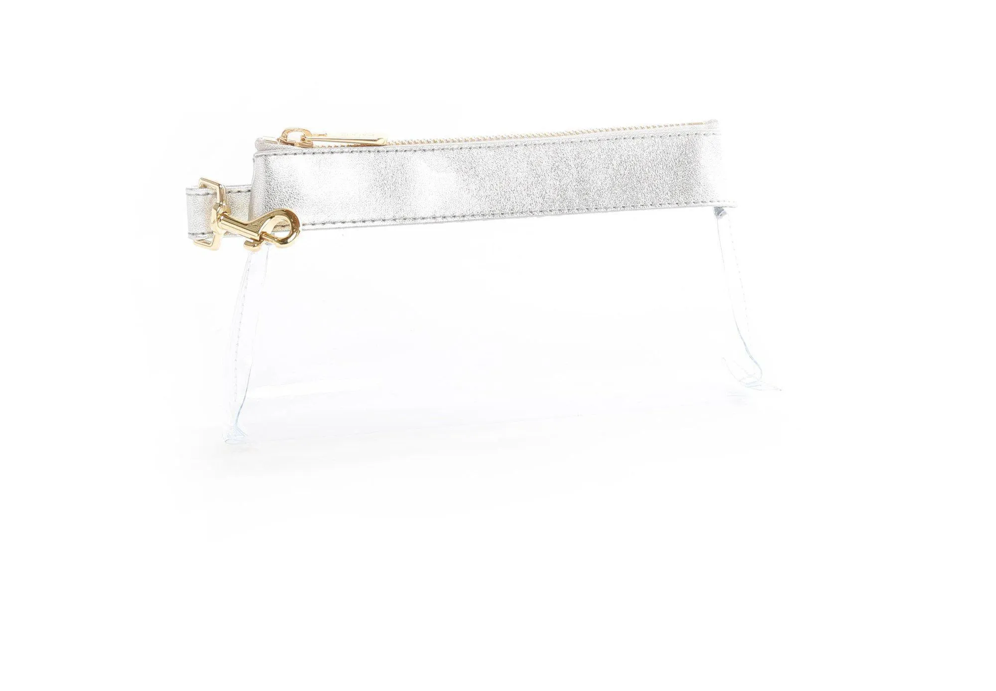 Stunning Silver CLEAR Bag  -Leather Trim