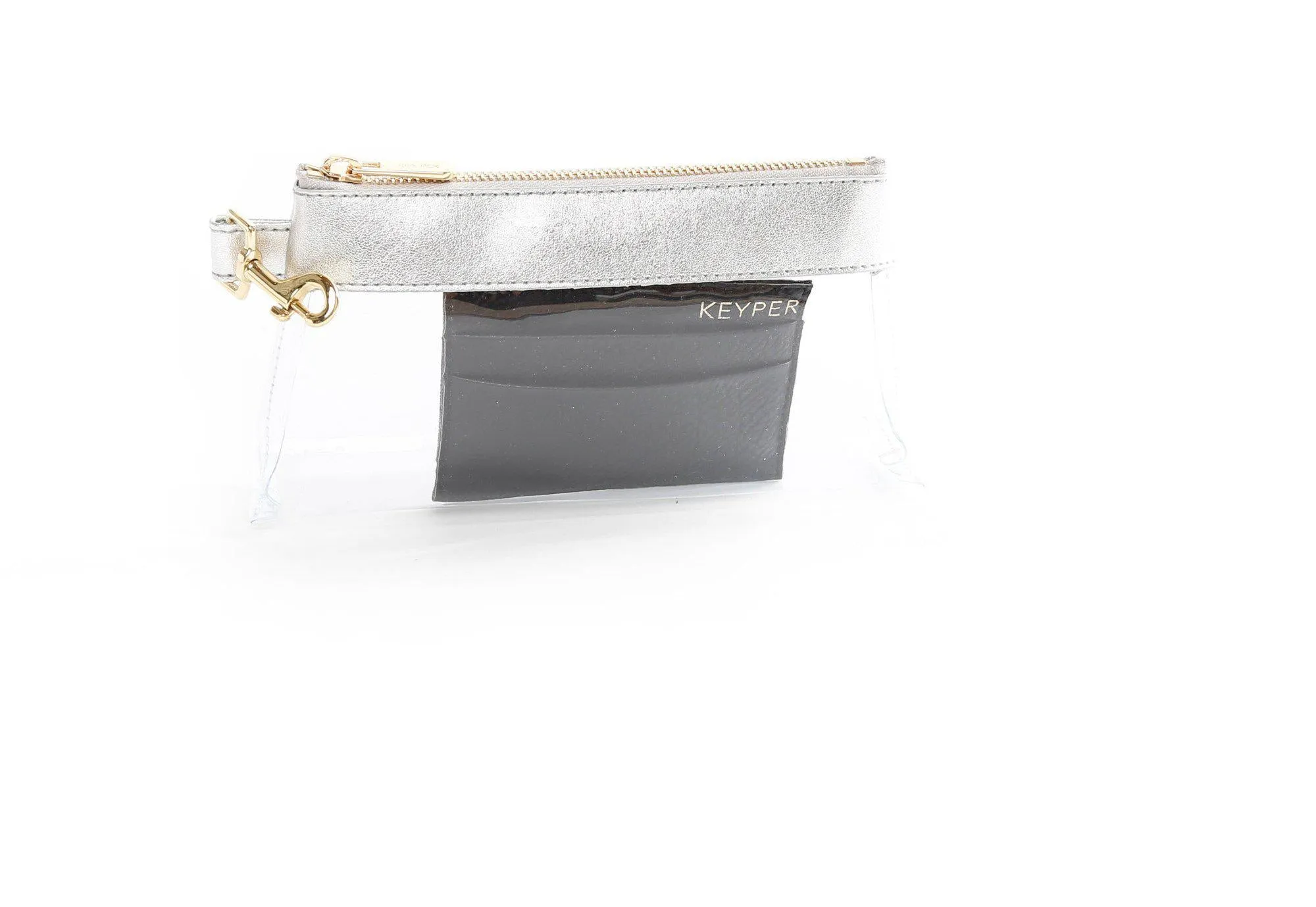 Stunning Silver CLEAR Bag  -Leather Trim