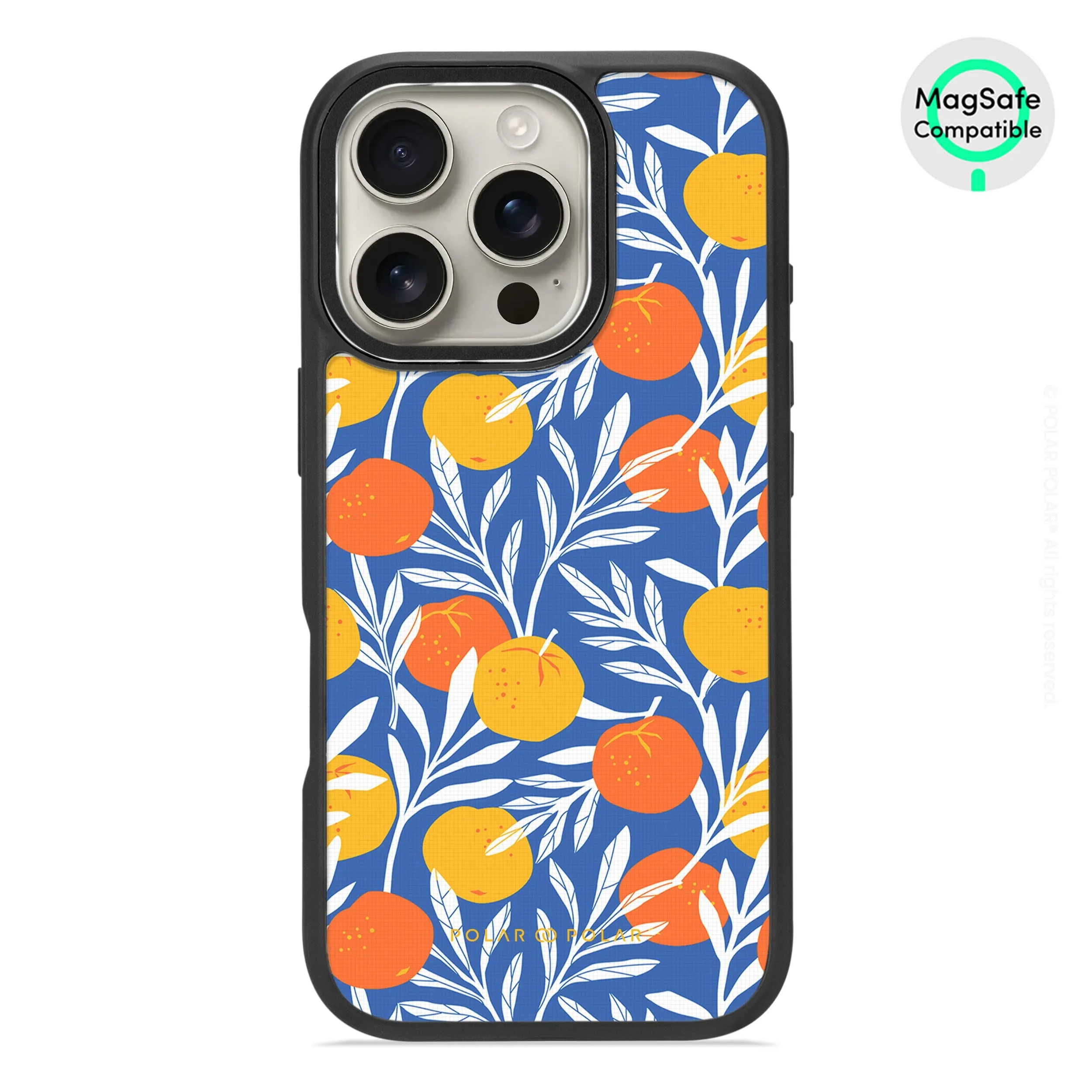 Summer Tangerine - iPhone 16 Pro Frosted Black Bumper MagSafe Case