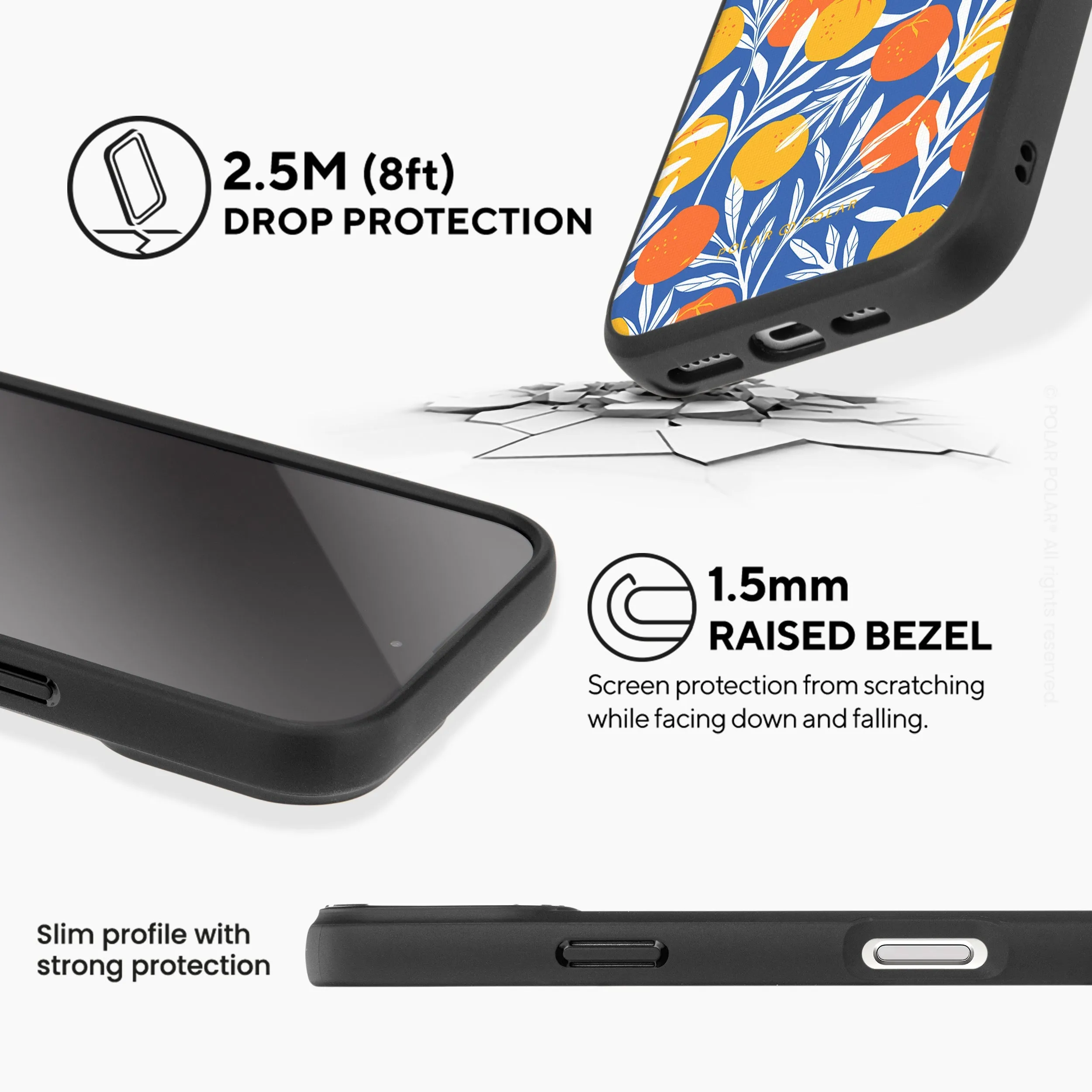 Summer Tangerine - iPhone 16 Pro Frosted Black Bumper MagSafe Case