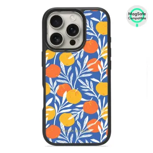 Summer Tangerine - iPhone 16 Pro Frosted Black Bumper MagSafe Case