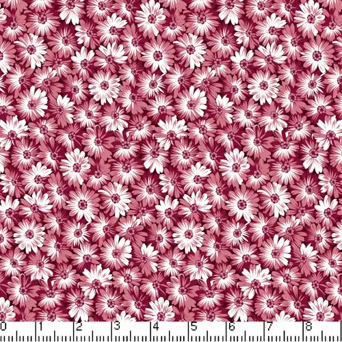 Sunshine Floral Burgundy Cotton Fabric BTY