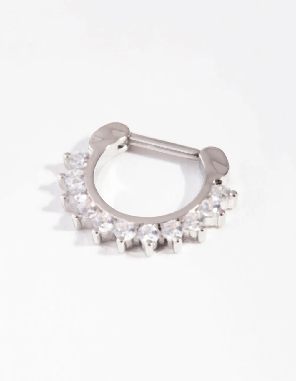 Surgical Steel Cubic Zirconia Septum