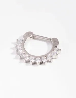 Surgical Steel Cubic Zirconia Septum