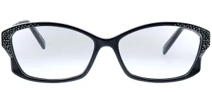 Swarovski SK 5041 001 Butterfly Plastic Black Eyeglasses with Logo Stamped Demo Lenses