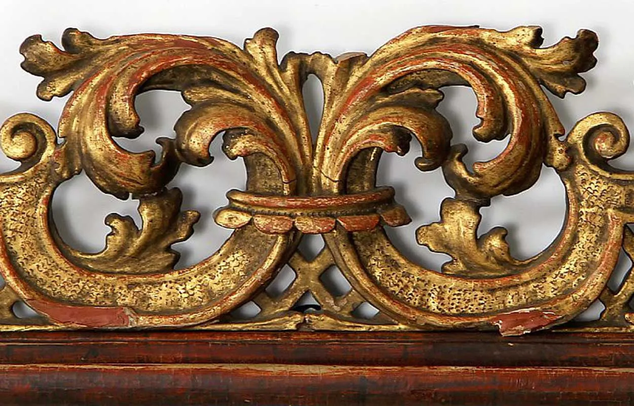 Swedish/German Baroque Gilt Gesso and Pine Wall Mirror