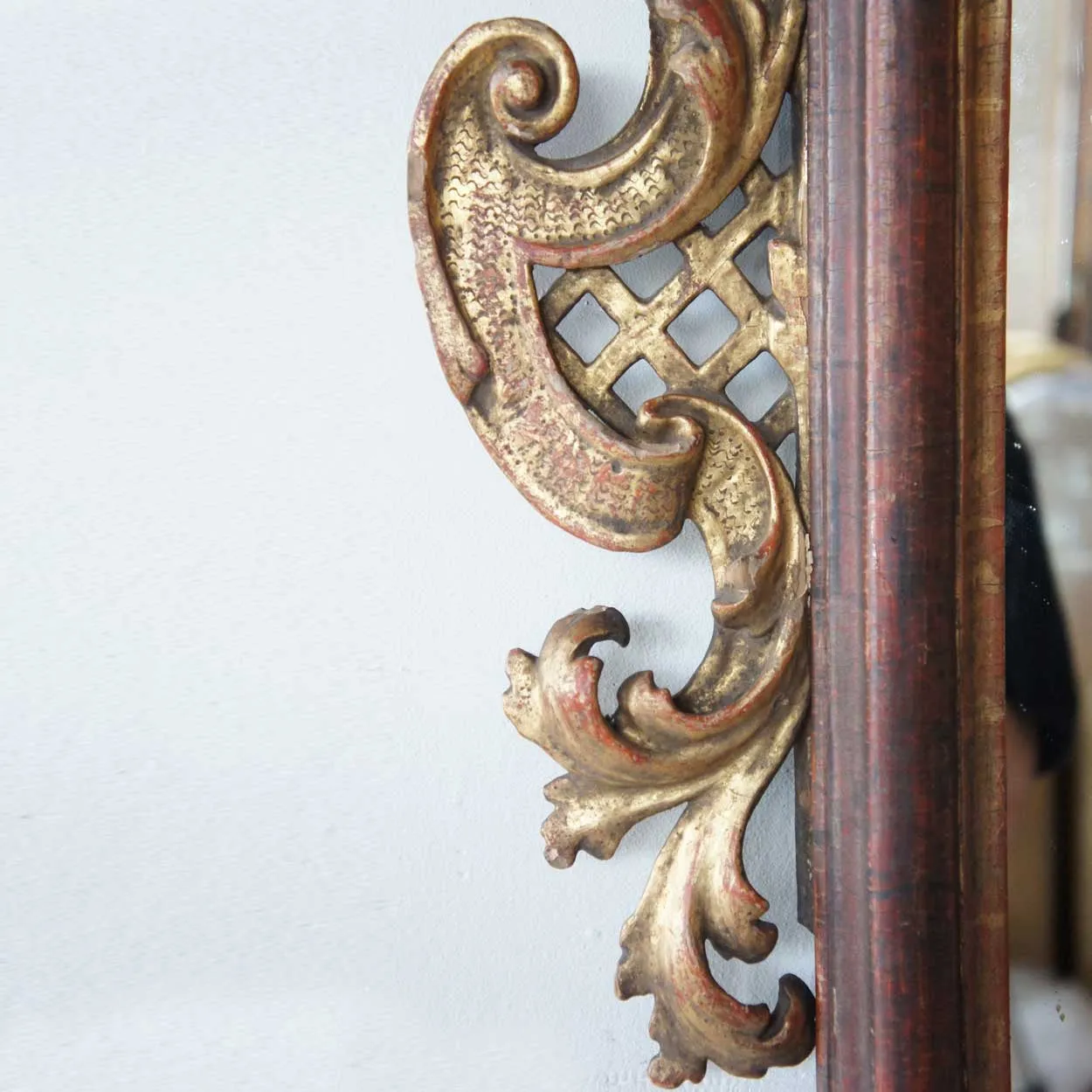 Swedish/German Baroque Gilt Gesso and Pine Wall Mirror