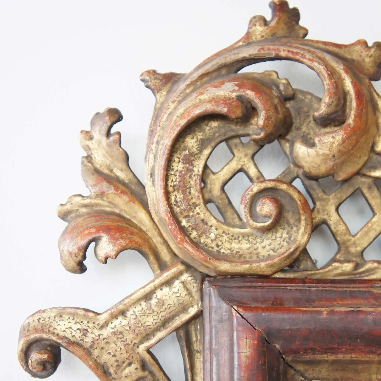 Swedish/German Baroque Gilt Gesso and Pine Wall Mirror
