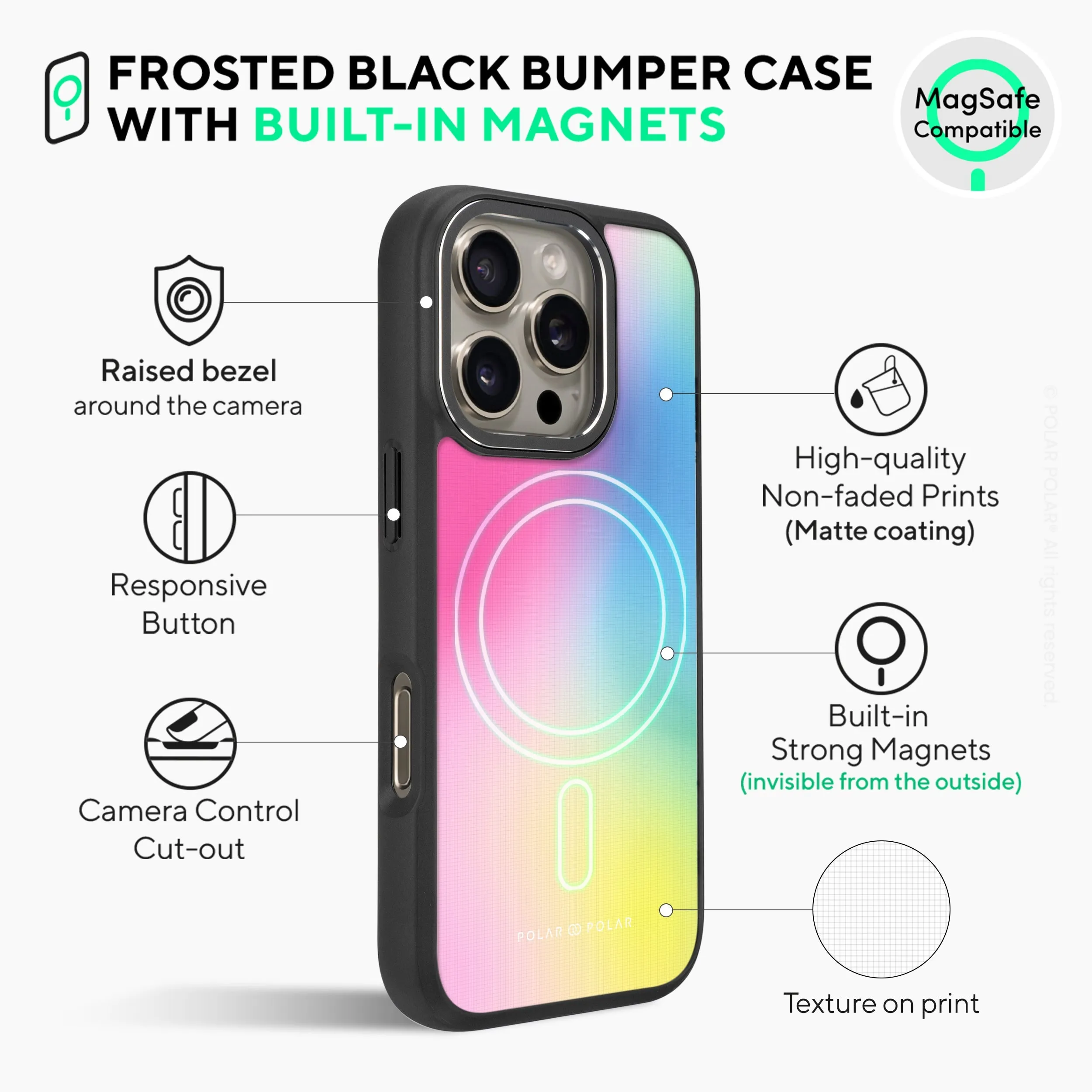 Sweet Dream Holo - iPhone 16 Pro Frosted Black Bumper MagSafe Case