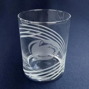 Swirl Cut Double Old Fashion Rocks Glass