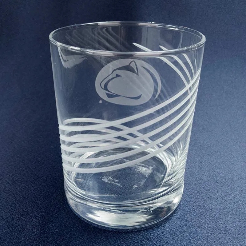 Swirl Cut Double Old Fashion Rocks Glass