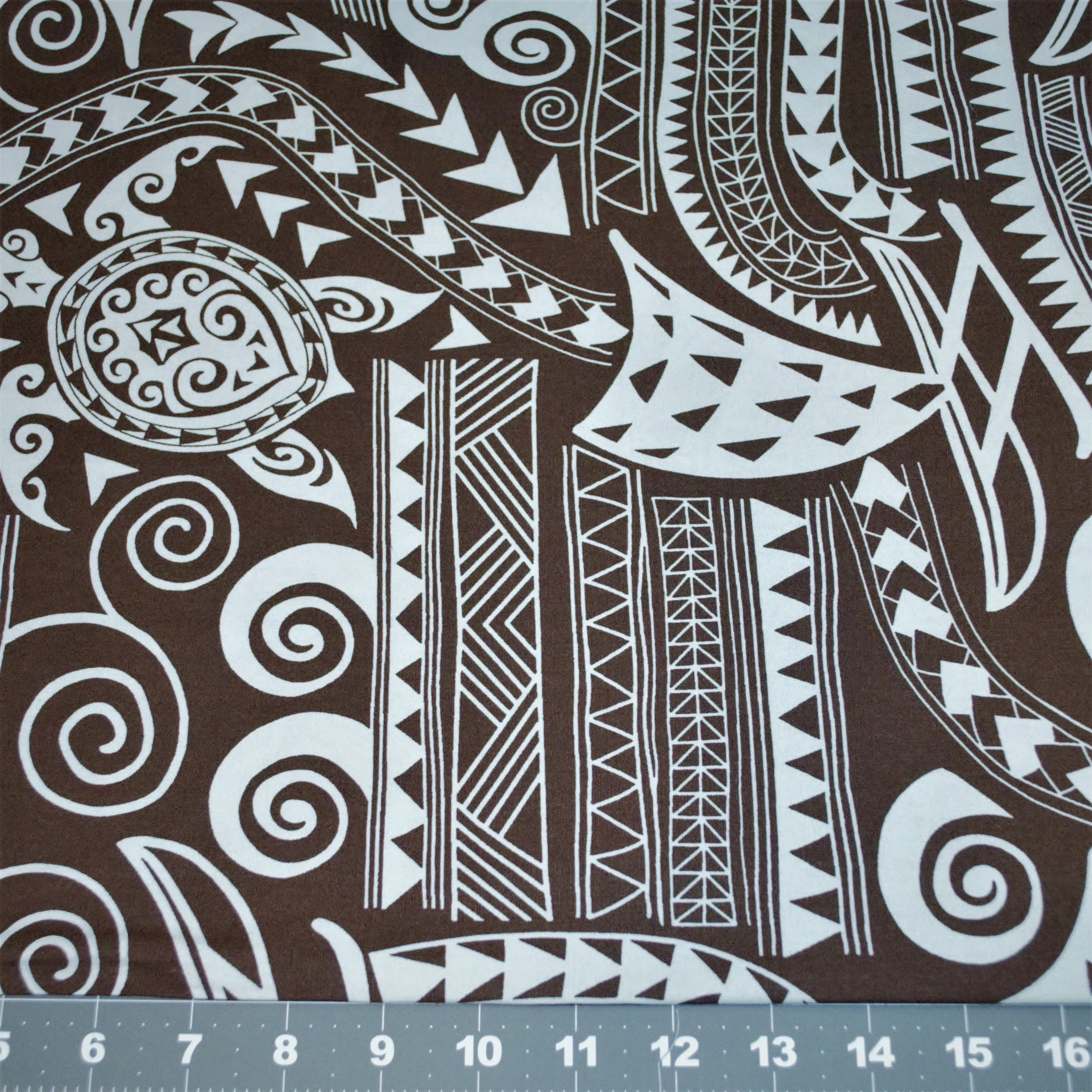 Tapa Stylized Honu Brown on blue background