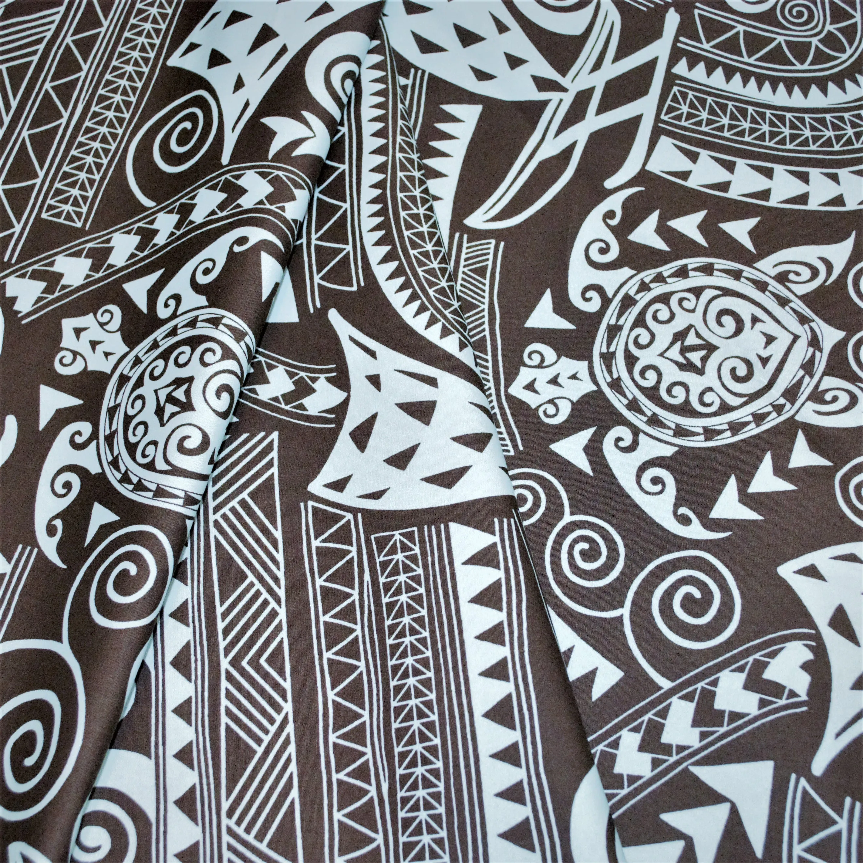 Tapa Stylized Honu Brown on blue background