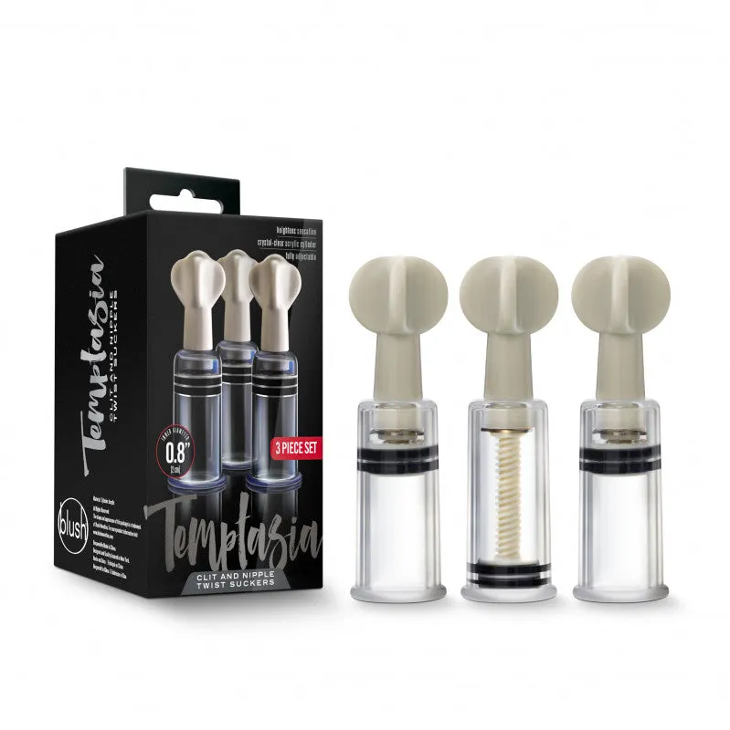 Temptasia -  and Nipple Twist Suckers - Set of 3 - Clear