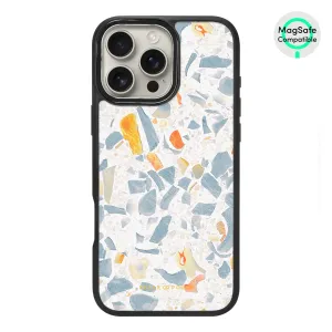 Terrazzo Grey - iPhone 16 Pro Max Frosted Black Bumper MagSafe Case