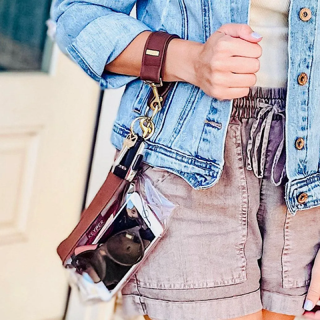 The Coco Brown Clear Bag by KEYPER with Vegan Leather trim